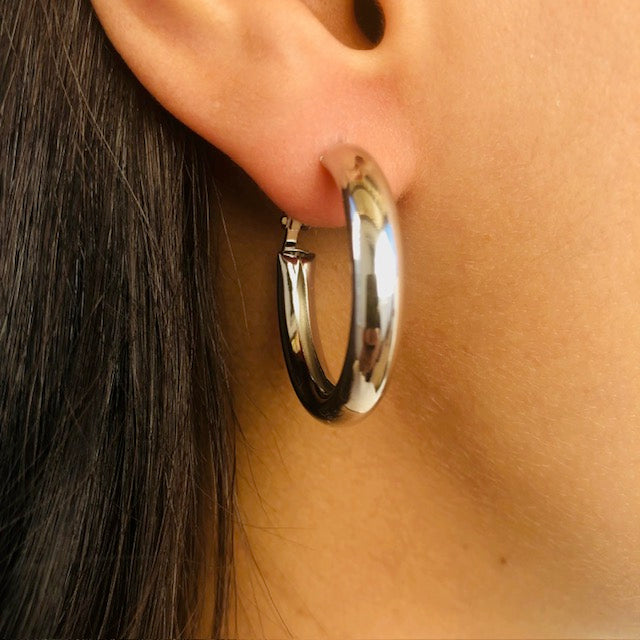 Lula Silver Hoop Earrings