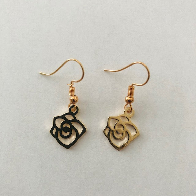 Gold Rose girls earrings