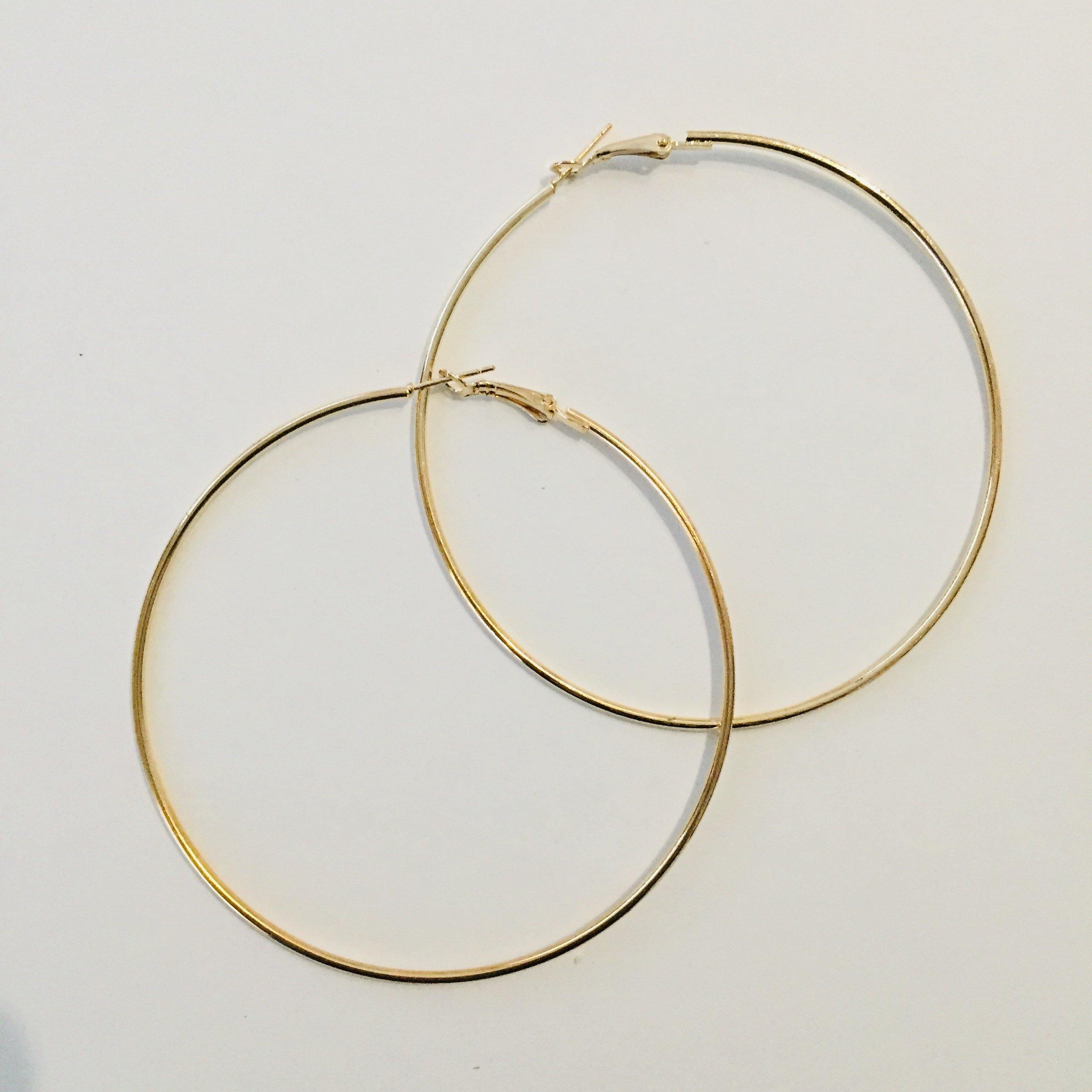 Big gold hoop earrings - Zees Fashion