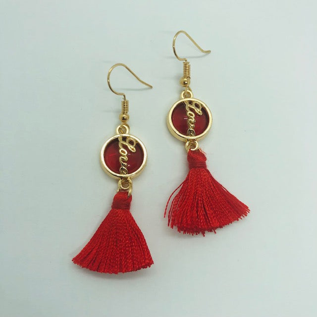 Red and gold earrings