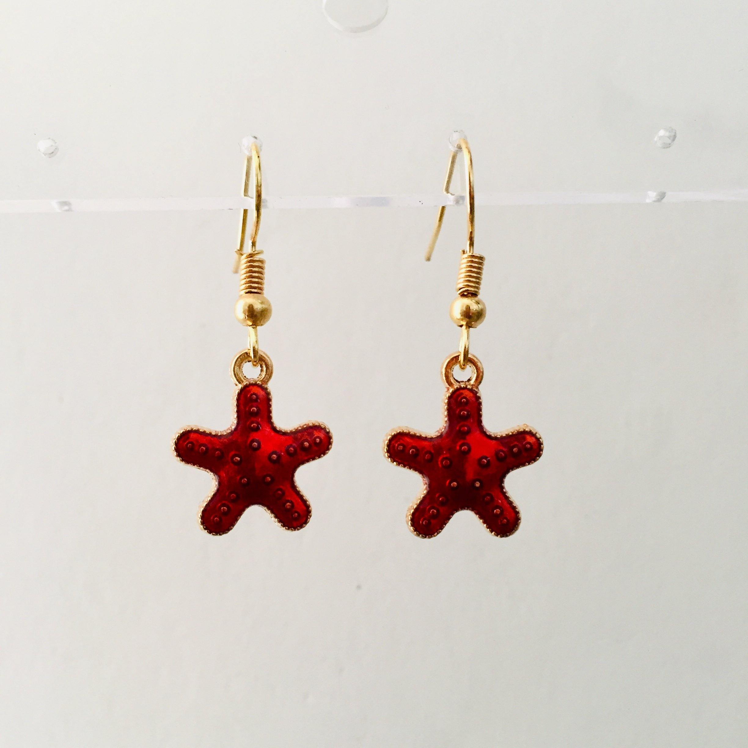 Red star girls earrings - Zees Fashion
