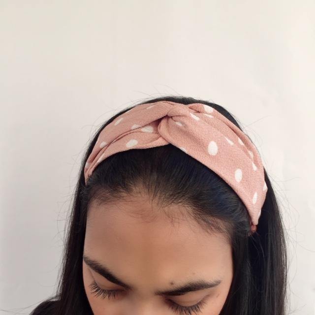Pink and white polka dot headband (not an Alice Band) - Zees Fashion